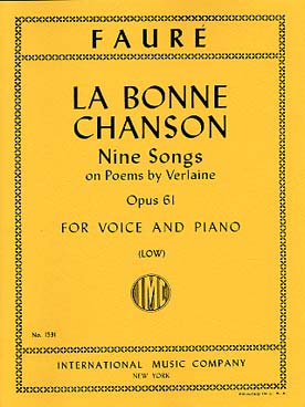 Illustration de La Bonne chanson : 9 airs pour voix basse