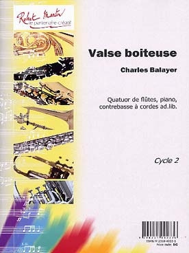 Illustration de Valse boiteuse pour quatuor de flûtes, piano et contrebasse ad lib.