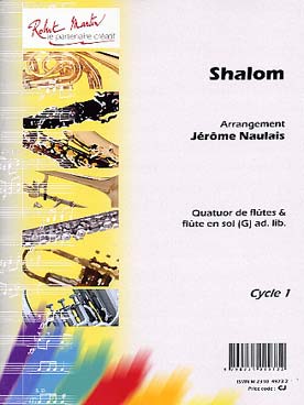 Illustration de SHALOM, arr. Naulais pour quatuor de flûtes et flûte en sol ad lib.