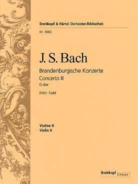 Illustration de Concerto Brandebourgeois N° 3 BWV 1047 en sol M violon 2