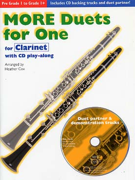 Illustration de MORE DUETS FOR ONE : 2 clarinettes + CD play-along pour jouer seul ou à deux