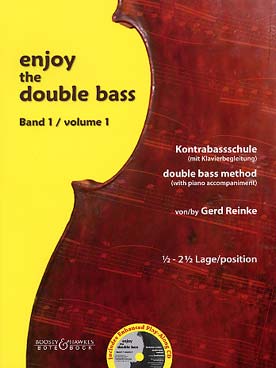 Illustration de ENJOY THE DOUBLE BASS (tr. Reinke, texte en allemand et anglais) avec CD - Vol. 1 : positions 1/2 et 2 1/2