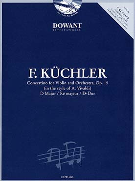 Illustration de Concertino op. 15 en ré M, 1re et 3e pos. (dans le style de Vivaldi) - éd. Dowani avec CD play-along