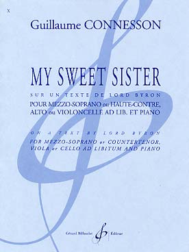 Illustration de My sweet sister pour mezzo-soprano ou haute-contre, alto ou violoncelle et piano