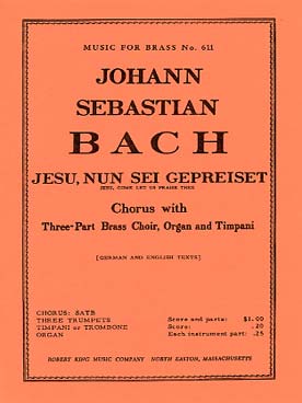 Illustration de Jesu nun sei gepreiset pour voix, 3 trompettes, orgue, timbales (MFB611)