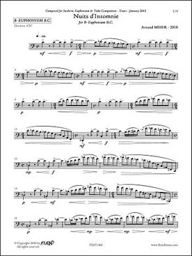 Illustration de Nuits d'insomnie pour euphonium solo