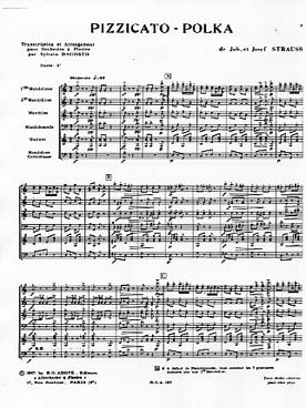 Illustration de Pizzicato-polka (tr. Dagosto) conducteur et parties