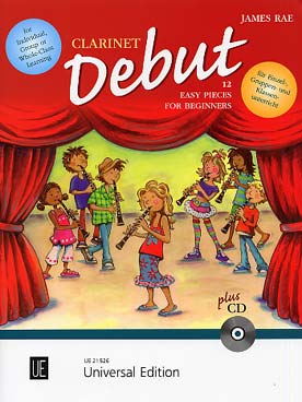 Illustration de Clarinet Debut : 12 pièces faciles pour solo ou groupe, avec CD écoute et play-along + partie piano à télécharger