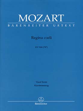 Illustration de Regina coeli K 108 en do M pour solo S, chœur SATB et orchestre, réd. piano