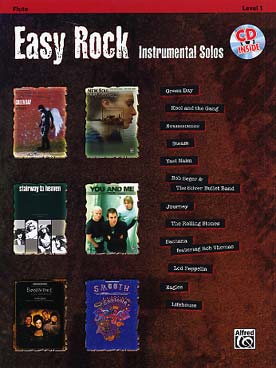 Illustration de EASY ROCK INSTRUMENTAL SOLOS - Flûte niveau 1 avec CD