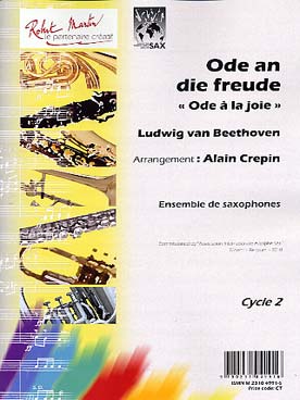 Illustration de Ode à la joie, tr. Crépin pour ensemble de saxophones