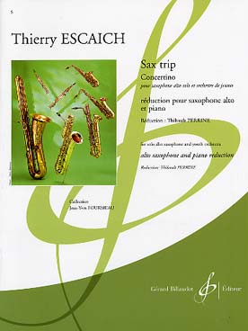 Illustration de Sax trip, concertino pour saxo alto solo et orchestre de jeunes, réd. piano