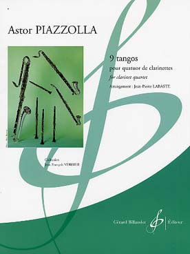 Illustration de 9 Tangos, tr. Labaste pour quatuor de clarinettes