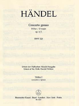Illustration de Concerto grosso op. 6/5 en ré M pour 2 hautbois, basson, cordes et b. c. - violon solo 1