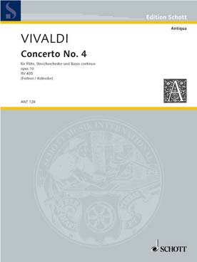 Illustration de Concerto N° 4 op. 10/4 en sol M RV 435 pour flûte et orchestre à cordes