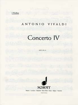 Illustration de Concerto N° 4 op. 10/4 en sol M pour flûte et orchestre à cordes - violon 1