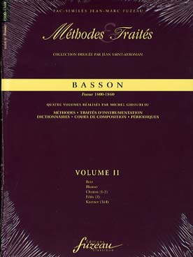 Illustration de METHODES & TRAITES BASSON 1800-1860 - Vol. 2 : Berr, Blumer, Choron, Fétis, Kastner
