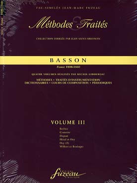 Illustration de METHODES & TRAITES BASSON 1800-1860 - Vol. 3 : Berlioz, Willent et Bordogni, Cornette, Dupart, Heral et Ozy, Ozy