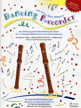 Illustration de Dancing recorder pour 1 ou 2 flûtes avec piano et mp3 à télécharger