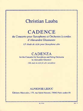 Illustration de Cadence du concerto pour saxophone et cordes de A. Glazounov (13e étude)