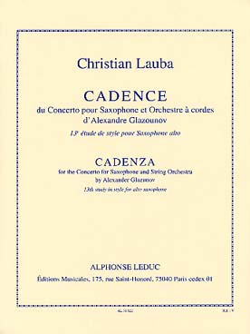 Illustration de Cadence du concerto pour saxophone et cordes de A. Glazounov (13e étude)