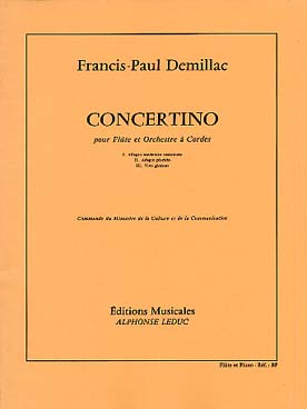 Illustration de Concertino pour flûte et orchestre à cordes, réd. piano   