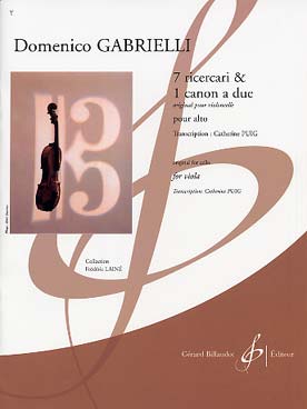 Illustration de 7 Ricercari & 1 canon a due, orig. pour violoncelle, tr. Puig pour alto
