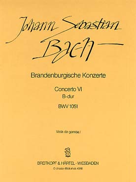 Illustration de Concerto Brandebourgeois N° 6 BWV 1051 en si b M - viole de gambe 1