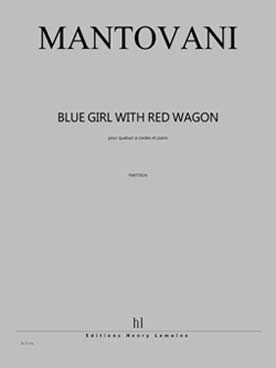 Illustration mantovani blue girl with red wagon