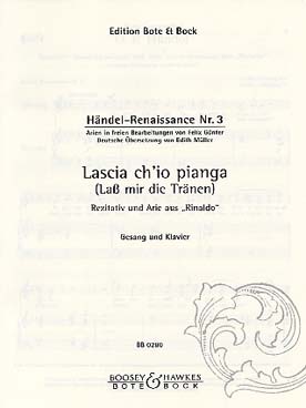 Illustration de Lascia ch'io pianga pour voix moyenne et et piano (extrait de Rinaldo en italien et allemand)