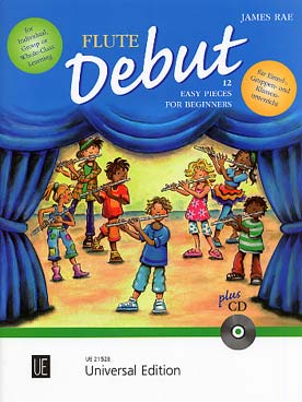 Illustration de Flute Debut : 12 pièces faciles pour solo ou groupe, avec CD écoute et play- along + partie de piano à télécharger