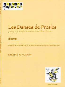 Illustration de Danses de Presles pour vibraphone solo, violon, alto et violoncelle