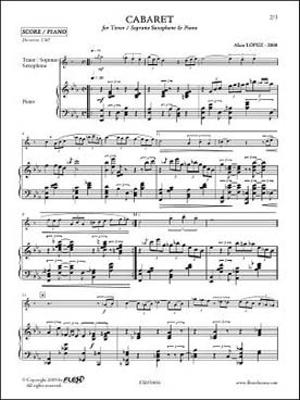 Illustration de Cabaret pour saxophone ténor ou soprano