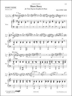 Illustration de Short story pour saxophone ténor ou soprano et piano