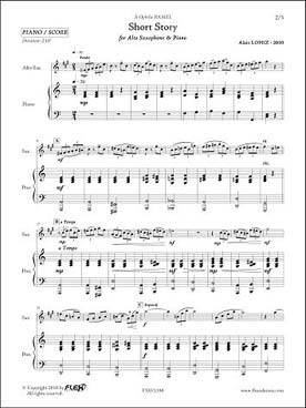 Illustration de Short story pour saxophone alto