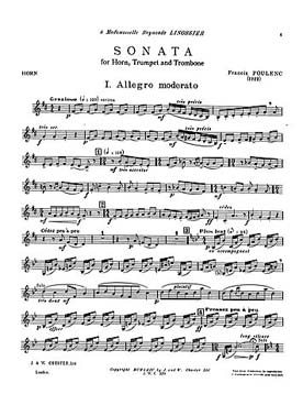 Illustration poulenc sonate  cor/trompette/trombone