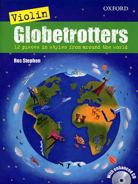 Illustration de Globetrotters violin, 12 pièces : voyage à travers le monde, avec CD play-along, partie de 2e violon ad lib. et partie de piano PDF à imprimer