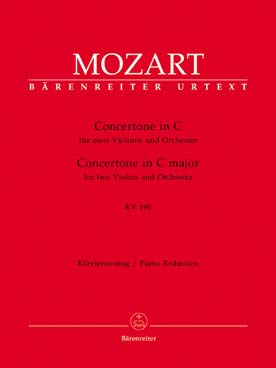 Illustration de Concerto en do M K 190 pour 2 violons et orchestre réd. piano (tr. Mahling) Mahling)