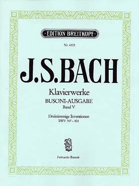 Illustration de Inventions à 3 voix BWV 787-801 - éd. Breitkopf (tr. Busoni)