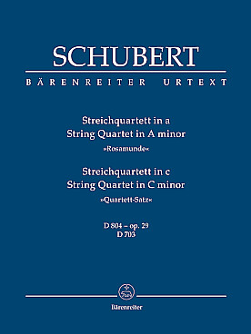 Illustration de 2 Quatuors à cordes op. 29 en la m D 804 (Rosamunde) et D 703 en do (Quartett- Satz)