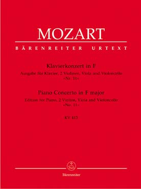 Illustration de Concerto pour piano N° 11 K 413 en fa M réd. piano et cordes