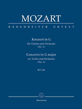 Illustration de Concerto K 216 en sol M pour violon