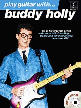 Illustration play guitar with buddy holly