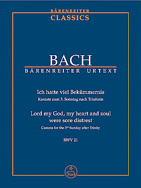 Illustration de Cantate BWV 21 Ich hatte viel Bekümmernis pour solistes SATB, chœur mixte SATB, hautbois, basson, 3 trpettes 4 trombones, timbales, cordes, b.c