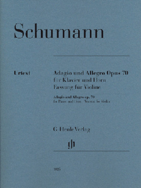 Illustration de Adagio et allegro op. 70 pour cor et piano, version pour violon et piano