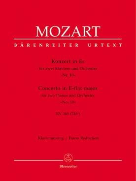Illustration de Concerto pour 2 pianos et orchestre en mi b M K 365, réd. 2 pianos solos et 1 piano (orchestre) - prévoir 1 partition par pianiste