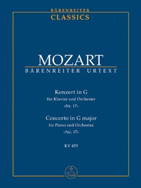 Illustration de Concerto K 453 en sol M pour piano,  flûte, 2 hautbois, 2 bassons, 2 cors et cordes