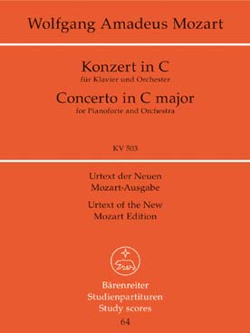 Illustration de Concerto N° 25 K 503 en do M pour piano, flûte, hautbois, basson, cor, trompette, timbales et cordes, réd. 2 pianos