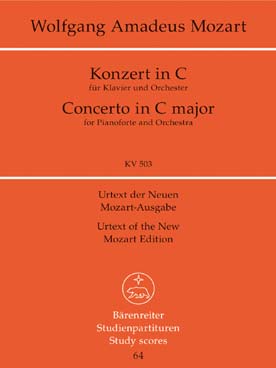 Illustration de Concerto N° 25 K 503 en do M pour piano, flûte, hautbois, basson, cor, trompette, timbales et cordes, réd. 2 pianos