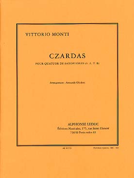 Illustration de Czardas, tr. Ghidoni pour quatuor de saxophones SATB